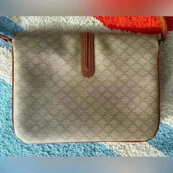 CELINE Macadam Blason Shoulder Cross Body Bag PVC Leather Beige - Picture 16 of 16